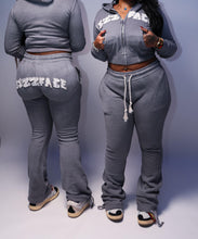 Load image into Gallery viewer, Female Grey Distressed Relaxed Sweatsuit